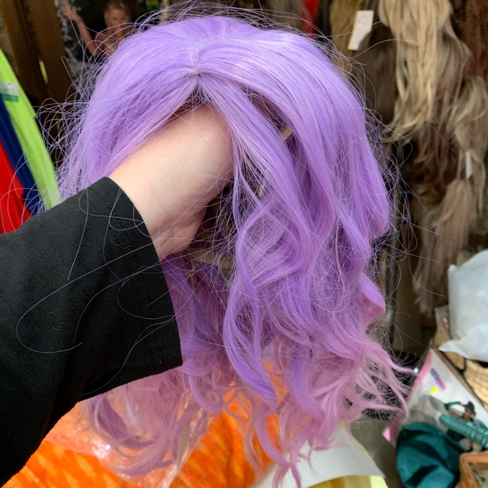 Cute purple wig with pink ends